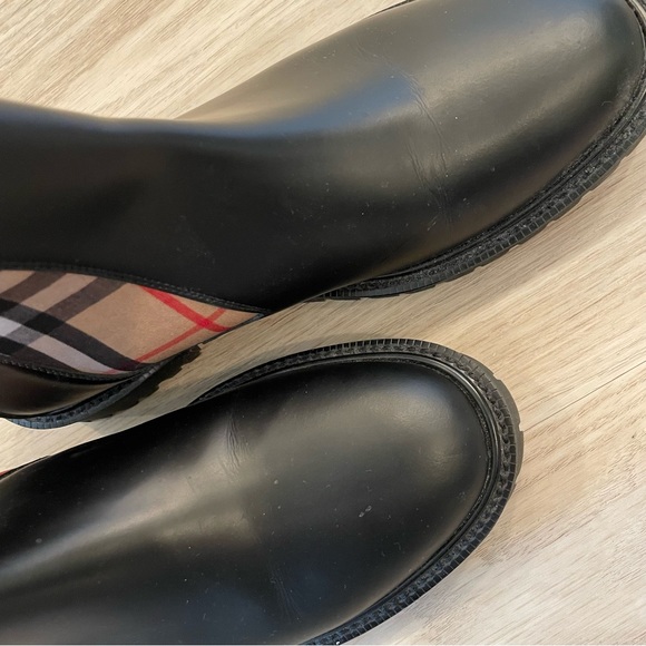 🤎🖤Burberry🤎🖤Allostock Leather Vintage Check Chelsea Booties - Picture 10 of 12